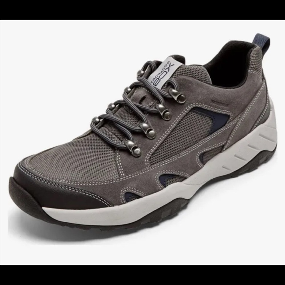 Rockport XCS Riggs Blucher Trekker Men's Steel Grey Suede/Mesh Sneakers 9.5 Wide